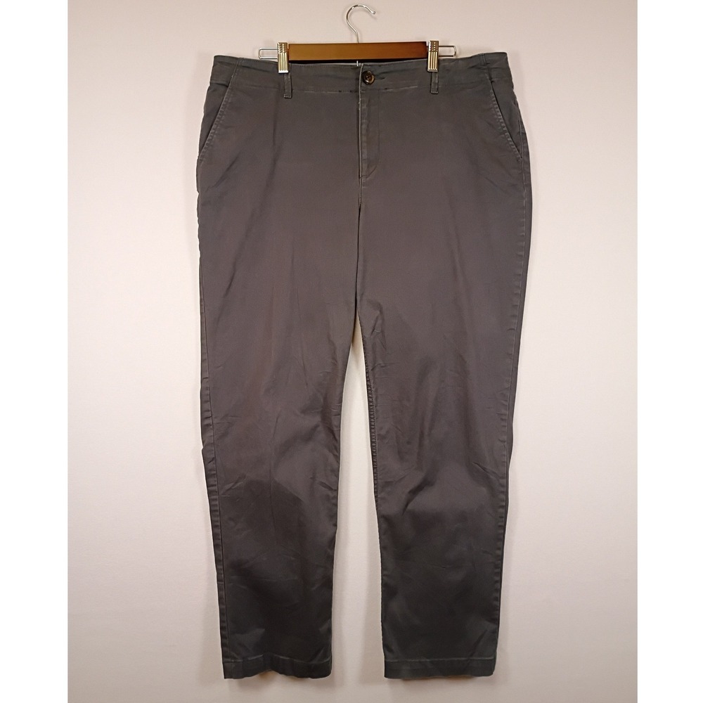 Classic Minimalist LOFT Women 16T Charcoal Gray Stretch Cotton Chino Trousers